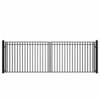 Walmart ALEKO Steel Dual Swing Black Driveway Gate Madrid Style 18 x 6 feet offer