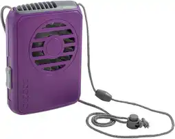 Walmart O2COOL 3.5 inch Deluxe Personal Battery Powered Necklace Fan for Cooling - Purple offer