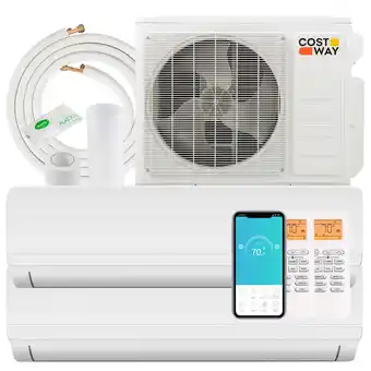 Walmart Costway 27K BTU(24000 BTU ASHRAE) 2 Zone 12K BTU 19 SEER2 Mini Split Air Conditioner Work with Alexa offer