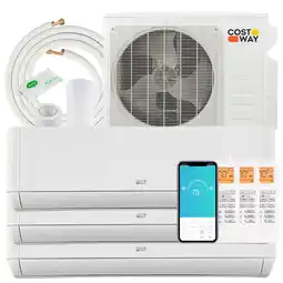 Walmart Costway 27K BTU 3 Zone 9K+9K+12K BTU 22 SEER2 Mini Split Air Conditioner Work with Alexa offer