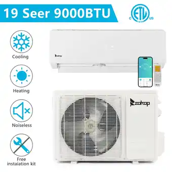 Walmart UBesGoo Wifi Enabled 9000 BTU (19 BTU DOE) 100-450 sq ft Mini Split Air Conditioner, White offer