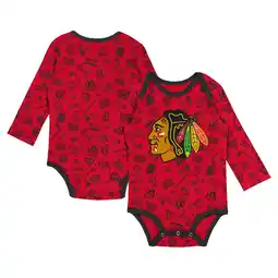 Walmart Infant Red Chicago Blackhawks Dynamic Defender Long Sleeve Bodysuit offer