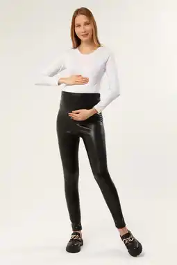 Walmart LVMA8081 - Luvmabelly Maternity Faux Leather Leggings High Waisted Stretchy Comfy Pants offer