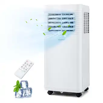 Walmart Costway 8000 BTU 250 Sq Ft Portable Air Conditioner with Fan and Dehumidifier, White offer