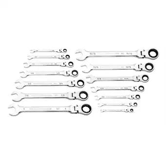 Walmart GearWrench 14 Pc 90T 12 PT SAE Flex Combi Ratchet Wrench Set offer