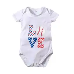 Walmart Hessimy 4th of July Baby Romper Baby Short Sleeve Romper Baby Romper Summer Clothes(White,18M) offer