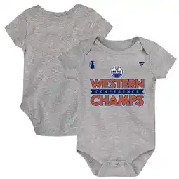 Walmart Infant Fanatics Heather Gray Edmonton Oilers 2024 Western Conference Champions Locker Room Bodysuit offer