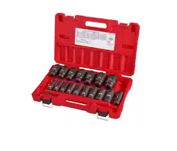 Walmart Milwaukee 49-66-7093 SHOCKWAVE 1/2 in. Drive SAE Deep Well 6 Point Impact Socket Set (18-Piece) offer