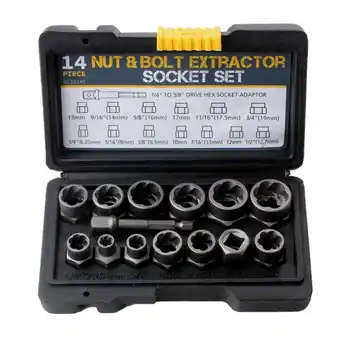 Walmart 14 Pcs Extraction Socket Impact Bolt Nut Remover Extractor Tool Damaged Bolts offer