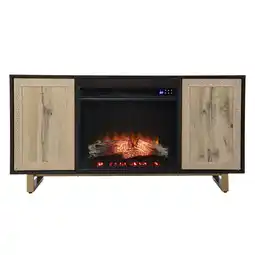 Walmart SEI Furniture Wilconia Wood Electric Media Fireplace in Brown offer