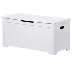 Walmart ZenSports 39''L Kids Toy Storage Chest Bench Box W/Safety Hinged Lid for Entryway, Bedroom White offer