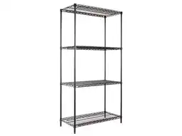 Walmart Alera SW50-3618BL Wire Shelving Starter Kit, 4 Shelves, 36w x 18d x 72h, Black offer