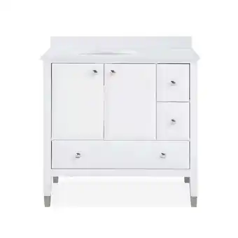 Walmart DHP Metcalfe 36 Inch Bathroom Vanity, White offer