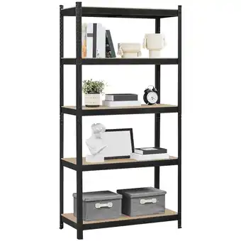 Walmart Topeakmart 71in 5-Tier Metal Boltless Storage Rack with Adjustable Shelves for Home Warehouse, Black offer