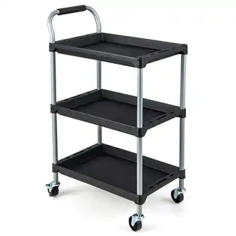 Walmart Costway 3 Layer Utility Rolling Tool Cart with Lockable Universal Wheels Ergonomic Handle offer