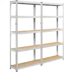 Walmart Smile Mart 2PCS 5 Tiers Adjustable Storage Shelf Units for Garage, 35.5″ L*12″ W*71″ H, Black offer