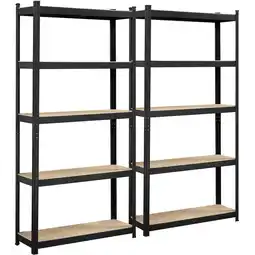 Walmart Smile Mart 2PCS 5 Tiers Adjustable Storage Shelf Units for Garage, 35.5″ L*12″ W*71″ H, Black offer