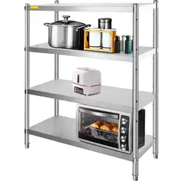 Walmart BENTISM 46.8x18.5 inch Stainless Steel Shelf Heavy Duty Shelf 4 Tire Rack Kitchen Shelf Storage offer