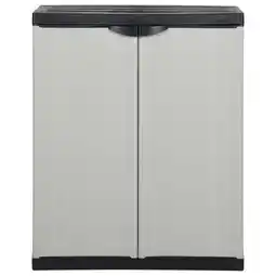 Walmart vidaXL Cabinet with 2 Doors, Polypropylene, Gray And Black offer