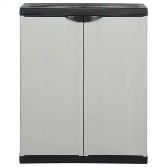 Walmart vidaXL Cabinet with 2 Doors, Polypropylene, Gray And Black offer