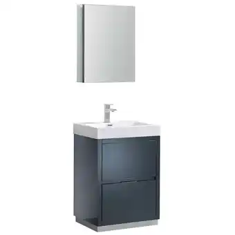 Walmart Fresca Valencia 24 Free Standing Wood Bathroom Vanity in Dark Slate Gray offer