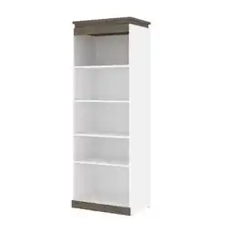 Walmart Bestar Orion 30 Shelving Unit in White and Walnut Gray offer