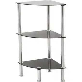 Walmart S53-A 3-Shelf Corner Unit, Black Glass and Chrome offer