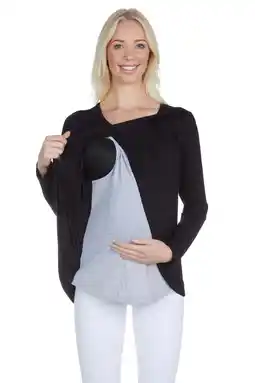 Walmart LVMA3510 - Women Long Sleeve Nursing Maternity Blouse offer