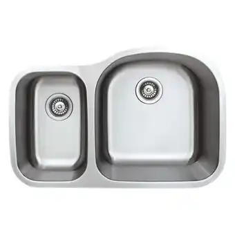 Walmart Wells Sinkware CMU3221-79D 32 in. 18 Gauge Undermount 30-70 Double Bowl Stainless Steel Kitchen Sink offer