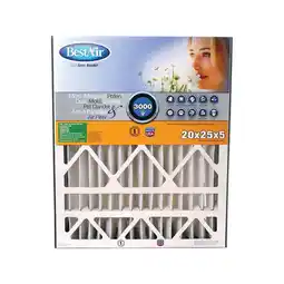 Walmart Bestair 20 x 25 x 5 in. Pleated Air Filter- pack of 3 offer