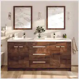 Walmart Eviva Lugano 60 White Modern Bathroom Vanity with White Integrated Acrylic Double Sink offer