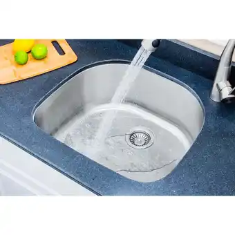 Walmart Wells Sinkware 24 in. 16 Gauge Undermount D-Shaped Single Bowl Stainless Steel Kitchen Sink offer