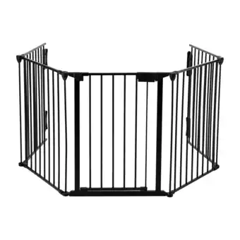 Walmart Yaoping 120 Wide Baby Gate Metal Safety Fence for Toddlers/Pets/Dogs, 5 Panels(Black-5-Panel) offer