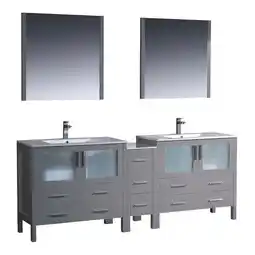 Walmart Fresca Torino 84 Engineered Wood Bathroom Vanity with Side Cabinet in Gray offer