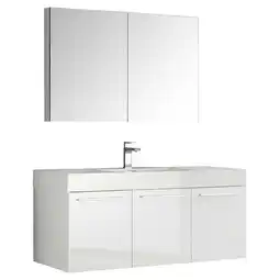 Walmart Vista 48White Wall Hung Bathroom Vanity & Medicine Cabinet offer