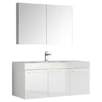 Walmart Vista 48White Wall Hung Bathroom Vanity & Medicine Cabinet offer