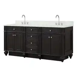 Walmart Design Element Winston 72 Solid Birch Hardwood Double Vanity in Espresso offer