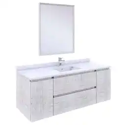 Walmart Fresca Stella 54 Wall Hung Single Bathroom Vanity w/ Mirror in Rustic White offer