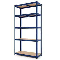 Walmart Costway 5 Tier Adjustable Garage Shelving Unit with 2000 lbs Max Load for Warehouse Blue offer