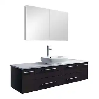 Walmart Fresca Lucera 60 Modern Wood Bathroom Vanity with Medicine Cabinet in Espresso offer