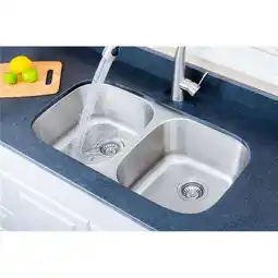 Walmart Wells Sinkware 33 in. 18 Gauge Undermount 50-50 Double Bowl Stainless Steel Kitchen Sink offer