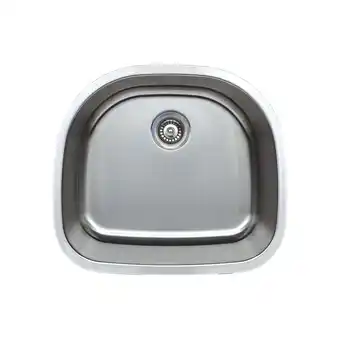 Walmart Wells Sinkware 24 in. 18 Gauge Undermount D-Shaped Single Bowl Stainless Steel Kitchen Sink offer