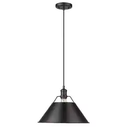 Walmart Orwell 1 Light Pendant in Matte Black with Matte Black Shade offer