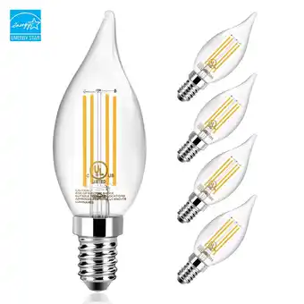 Walmart DAYBETTER Chandelier Light Bulbs,5.5W (60W Equivalent) Soft White E12,Dimmable,5 Pack offer