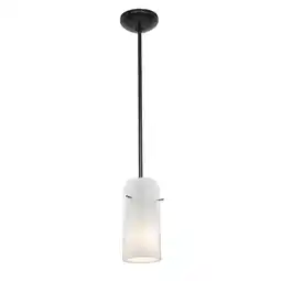 Walmart Accesslighting 28033-3R-ORB-CLRD Glass N Glass Cylinder Rod Clear & Red Glass Pendant, Brushed Steel offer