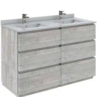 Walmart Fresca Stella 48 Double Bathroom Cabinet w/ Top & Sinks in Ash Gray offer