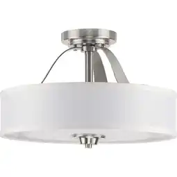 Walmart Kene Collection Brushed Nickel Two-Light Semi-Flush Convertible offer