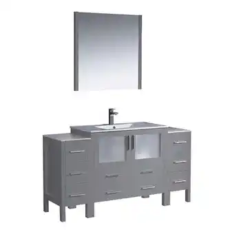 Walmart Fresca Torino 60 Engineered Wood Bathroom Vanity with Integrated Sink in Gray offer