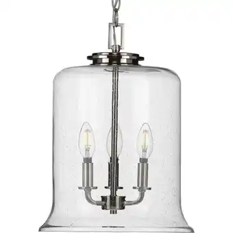 Walmart Progress Lighting P500239 Winslett 3 Light 13 Wide Taper Candle Pendant - Nickel offer