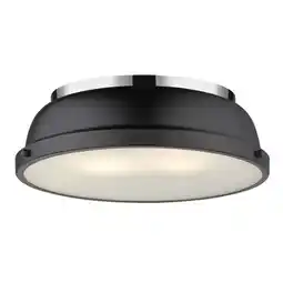 Walmart Duncan 14 Flush Mount in Chrome with a Matte Black Shade offer